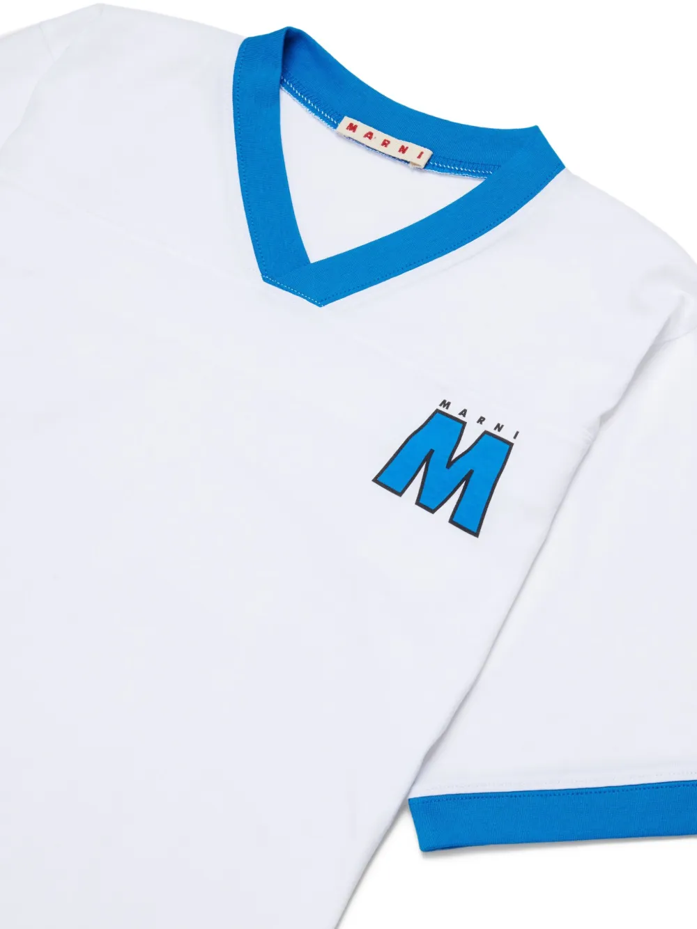 Футболка с v-образным вырезом и логотипом Marni Kids, белый — фото 3