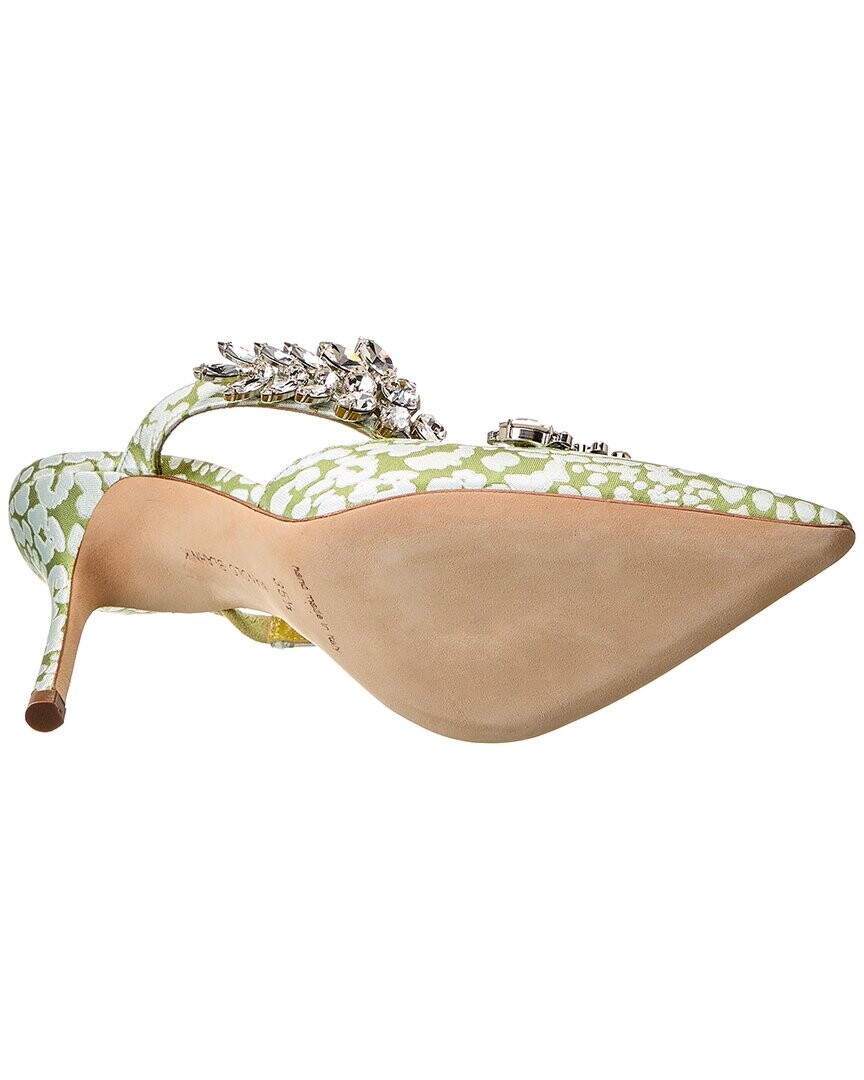 

Жаккардовые мюли Manolo Blahnik Lurum 90, зеленый