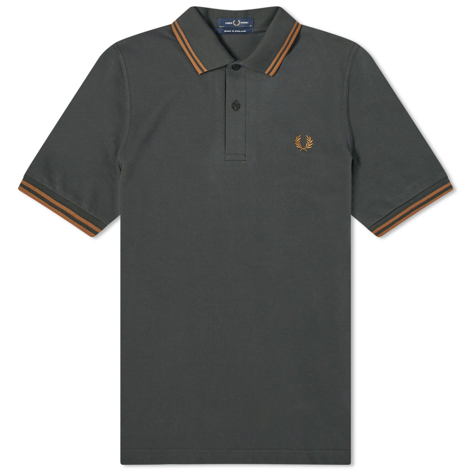 

Поло Fred Perry Original Twin Tipped Polo, цвет Night Green & Dark Caramel