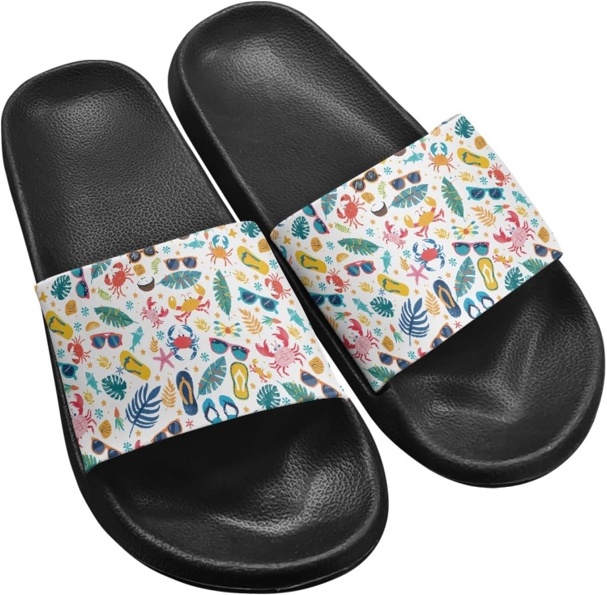 

Сандалии Micoklinlin для женщин и мужчин, милые резиновые шлепанцы-слипоны, модные тапочки для душа, йоги, бассейна и пляжа, водонепроницаемые, Summer Elements Design