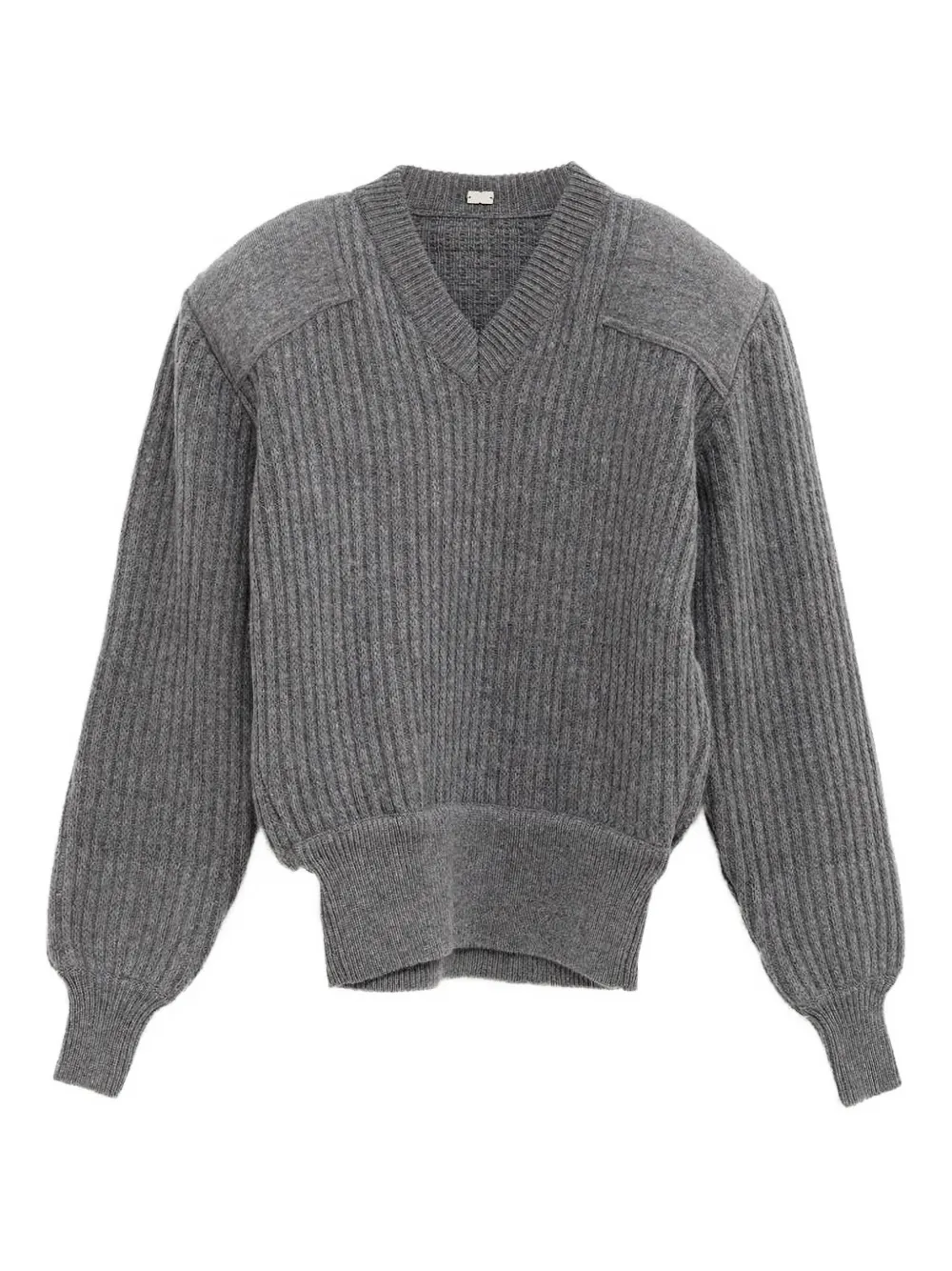 

Вязаный свитер с V-образным вырезом August Barron, серый