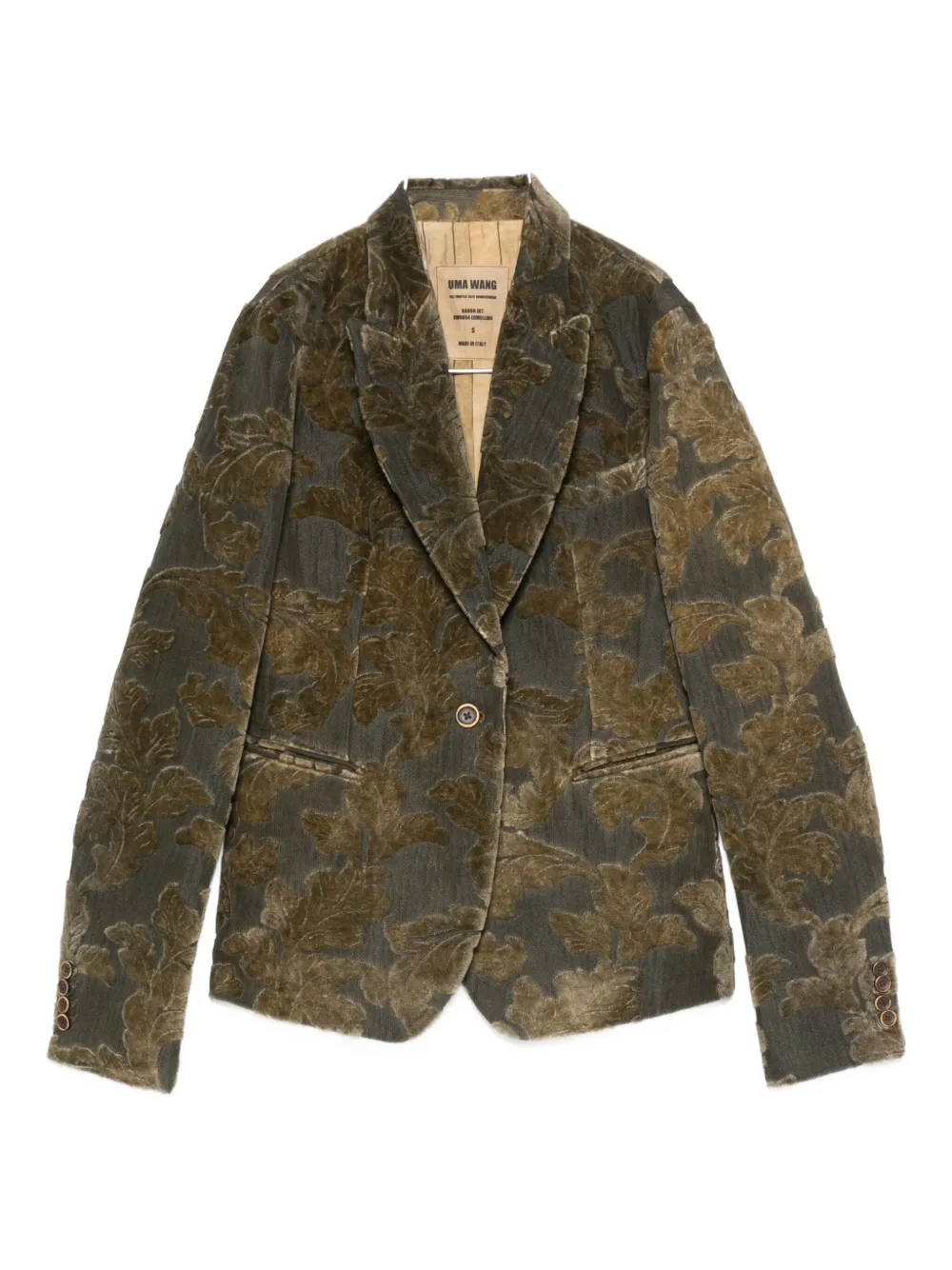 

Блейзер с цветочным узором Uma Wang, серый