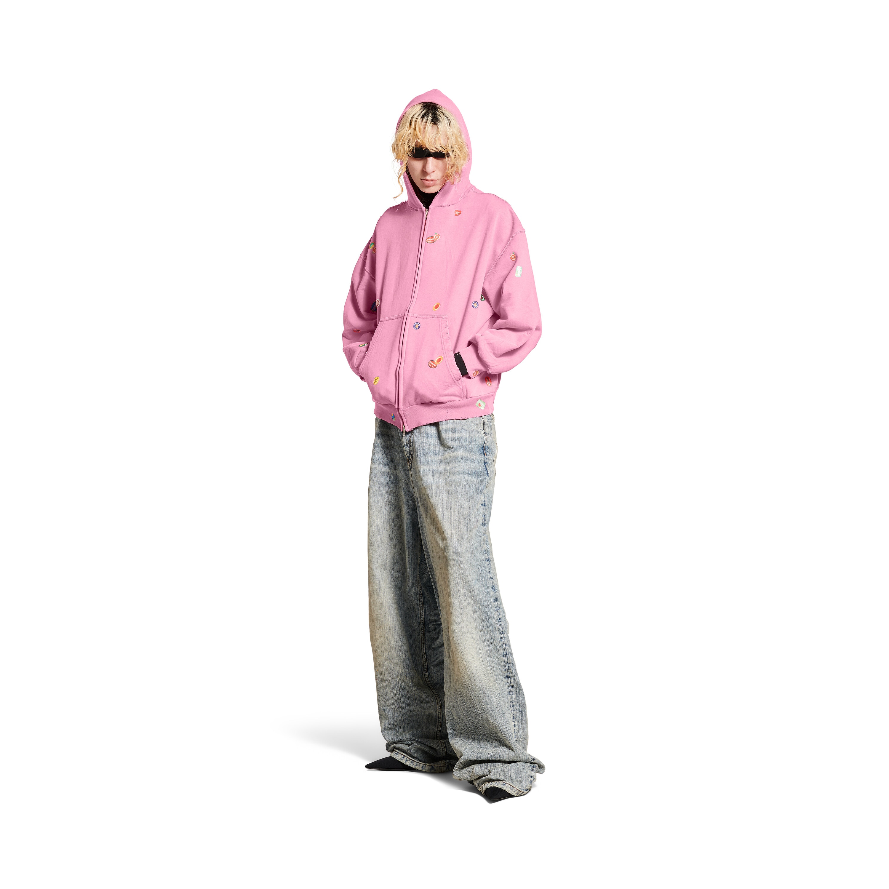 

Толстовка Fruity Zip-Up Regular Fit BALENCIAGA, розовый