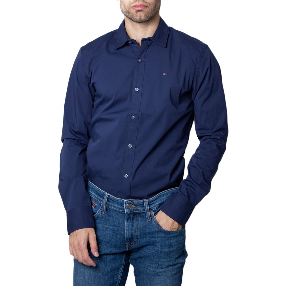 

Синяя хлопковая рубашка Tommy Jeans