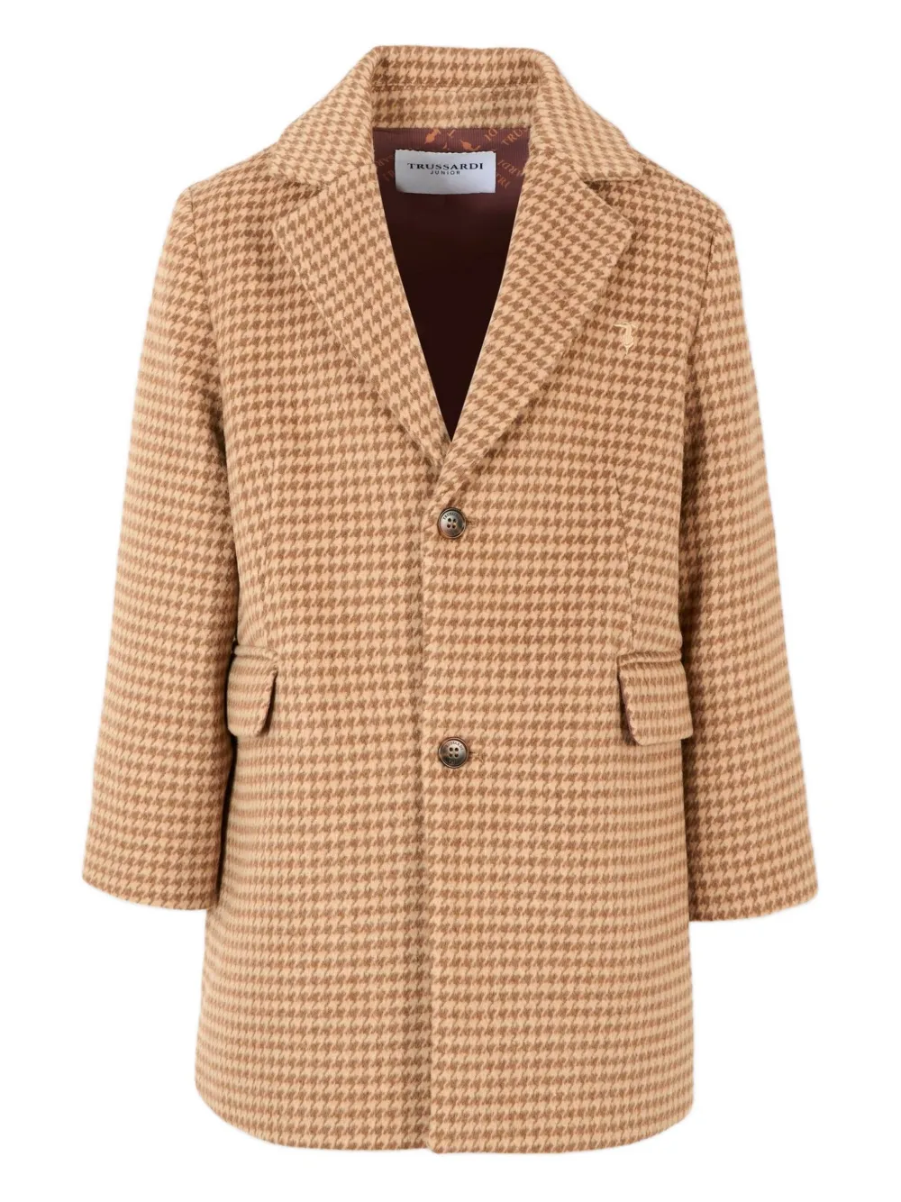 

Однобортное пальто в ломаную клетку TRUSSARDI JUNIOR, коричневый