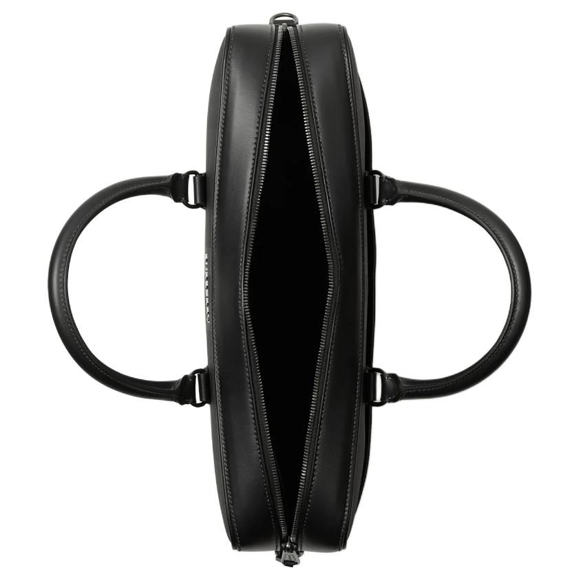 Burberry Сумка-портфель мужская из термополиуретана с хлопком и телячьей кожей антрацитового цвета — фото 4