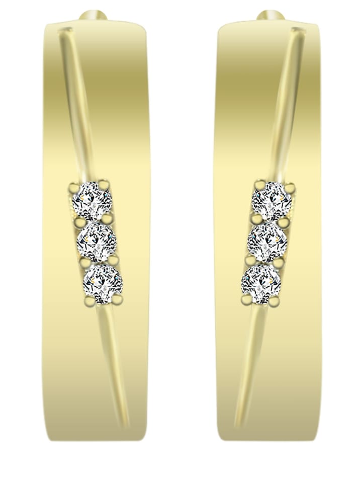 

Adeliás Женские серьги - серьги-кольца на шарнирах из золота 333 пробы с кубическим цирконием в золоте