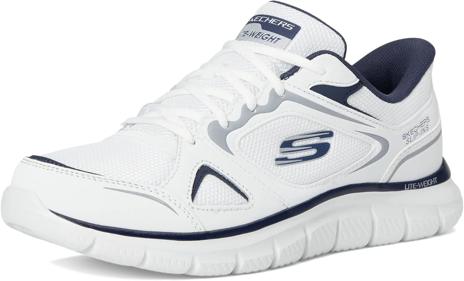 Мужские кроссовки Skechers Track Ezral без шнурков, белый/синий — фото 2