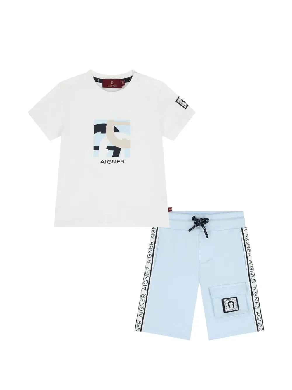 Комплект брюк с логотипом Aigner Kids, белый