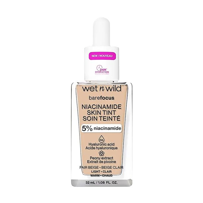 

Тональная основа Bare Focus с ниацинамидом Wet n wild, цвет light, 32 мл