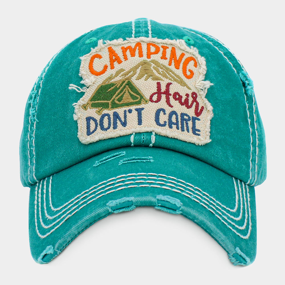 

Винтажная бейсболка "CAMPING HAIR DON'T CARE" FASHNZFAB, бирюзовый