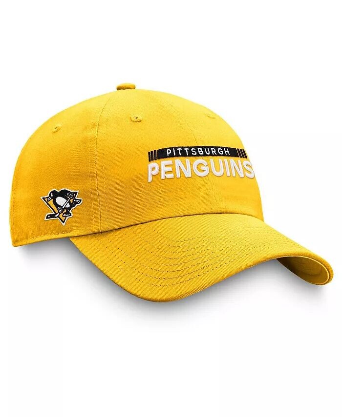 

Мужская регулируемая кепка Pittsburgh Penguins Authentic Pro Rink золотого цвета Fanatics