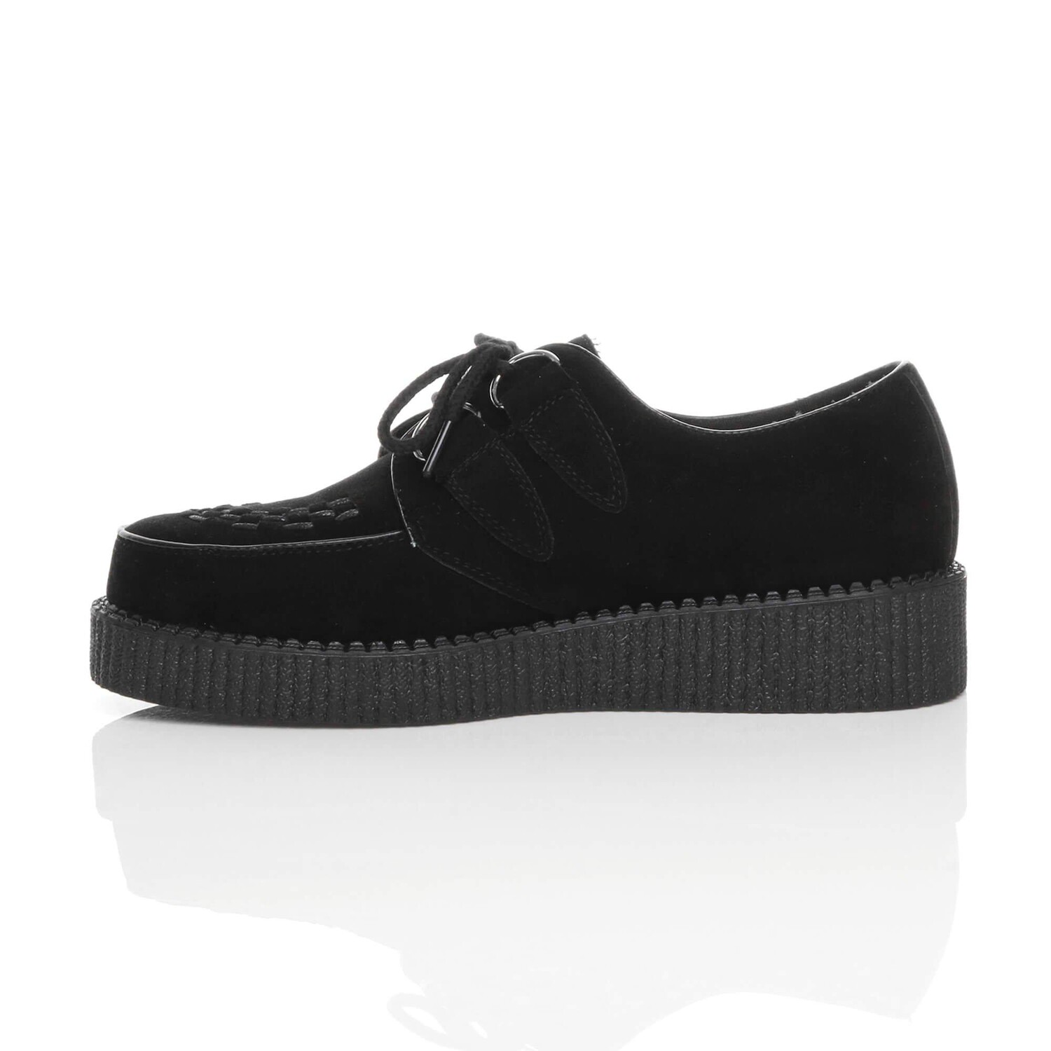 Туфли Teddy Boy на низкой танкетке Creepers из искусственной замши на шнуровке AJVANI, черный — фото 3