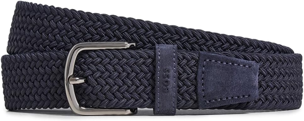 

Мужской кожаный ремень BOSS Sash Casual Woven, Dark Blue