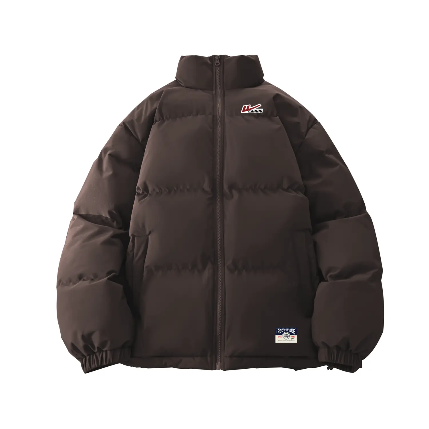 

Пуховик Unisex Stand Collar Thickened WARRIOR, coffee (diy badge)