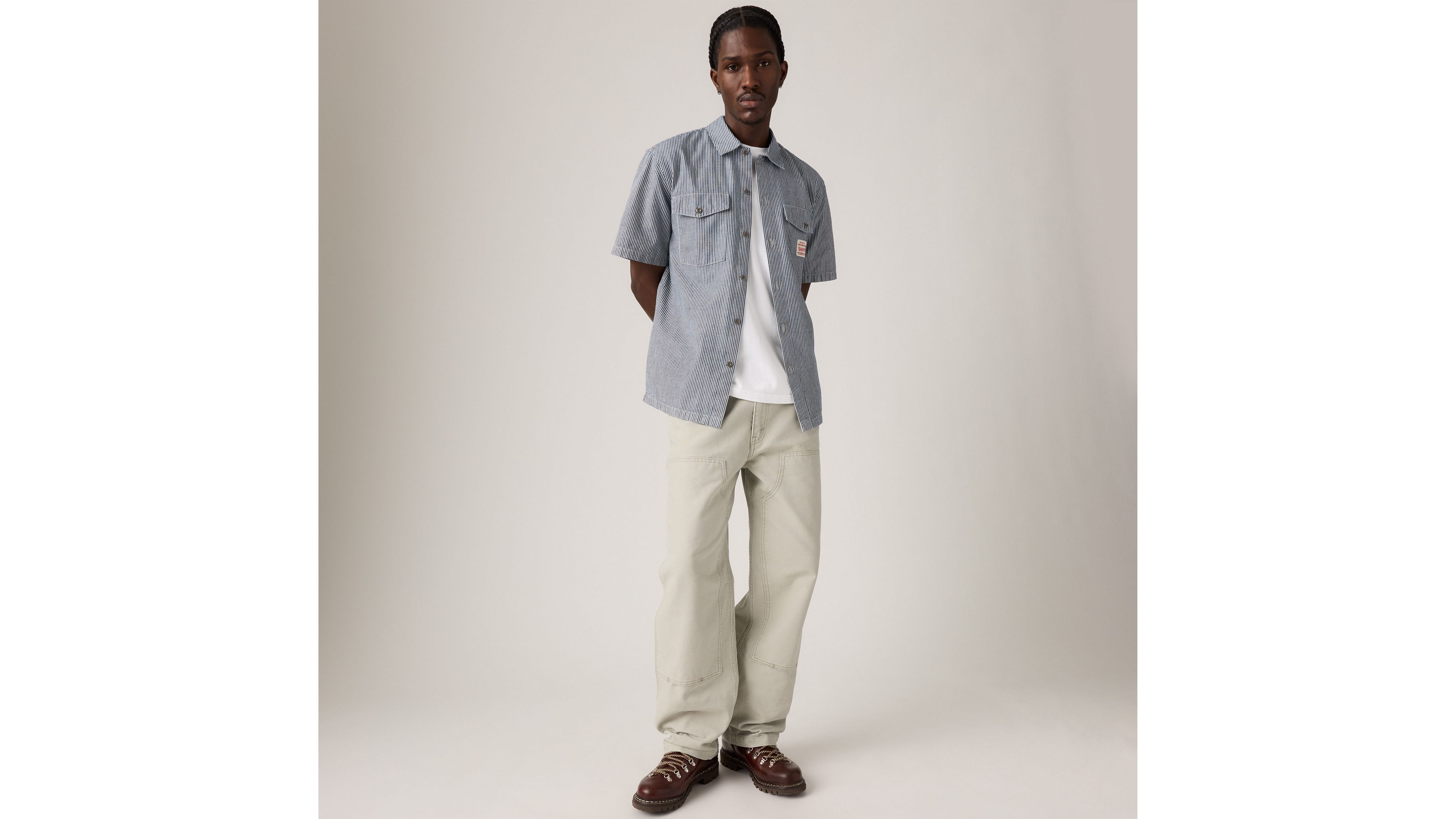 

Свободные прямые мужские брюки-карпентер 568 с двойным коленом Levi's, Clay London Fog - Grey