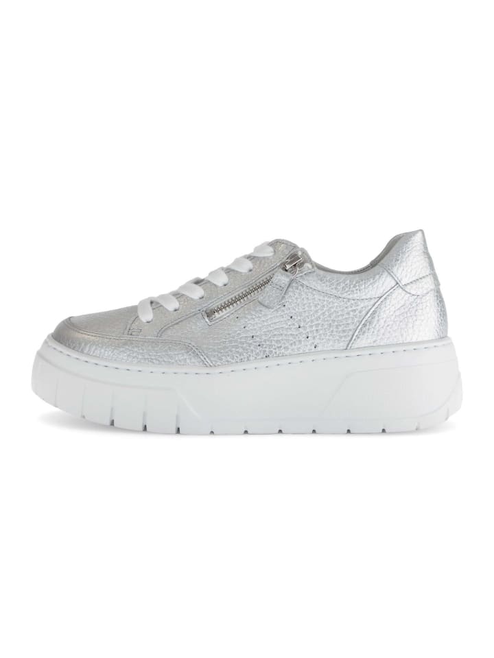Кроссовки на шнуровке Gabor Fashion Sneaker low, серебряный — фото 2