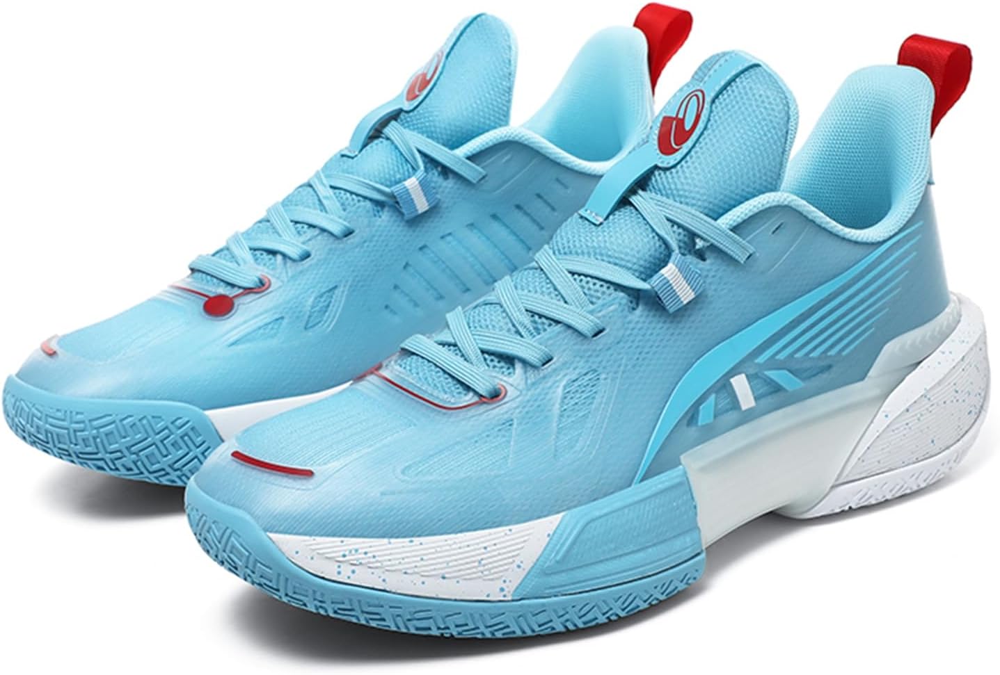 

Мужские кроссовки средней высоты с круглым носком на шнуровке, повседневные баскетбольные, нескользящие и амортизирующие, легкие и стильные спортивные обувь, подходящие для бега, занятий в спортзале и велоспорта Qaoterod, синий