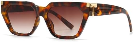 

Ретро квадратные солнцезащитные очки для женщин и мужчин, модный стиль, трендовые панк-очки с заклепками, синий градиент, солнцезащитные очки UV400 MTZJH, C2 Leopard Tea