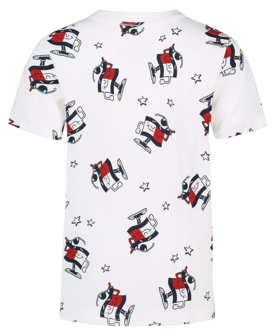Детская футболка с коротким рукавом и графическим принтом, размер 2T-7 Tommy Hilfiger, белый — фото 2