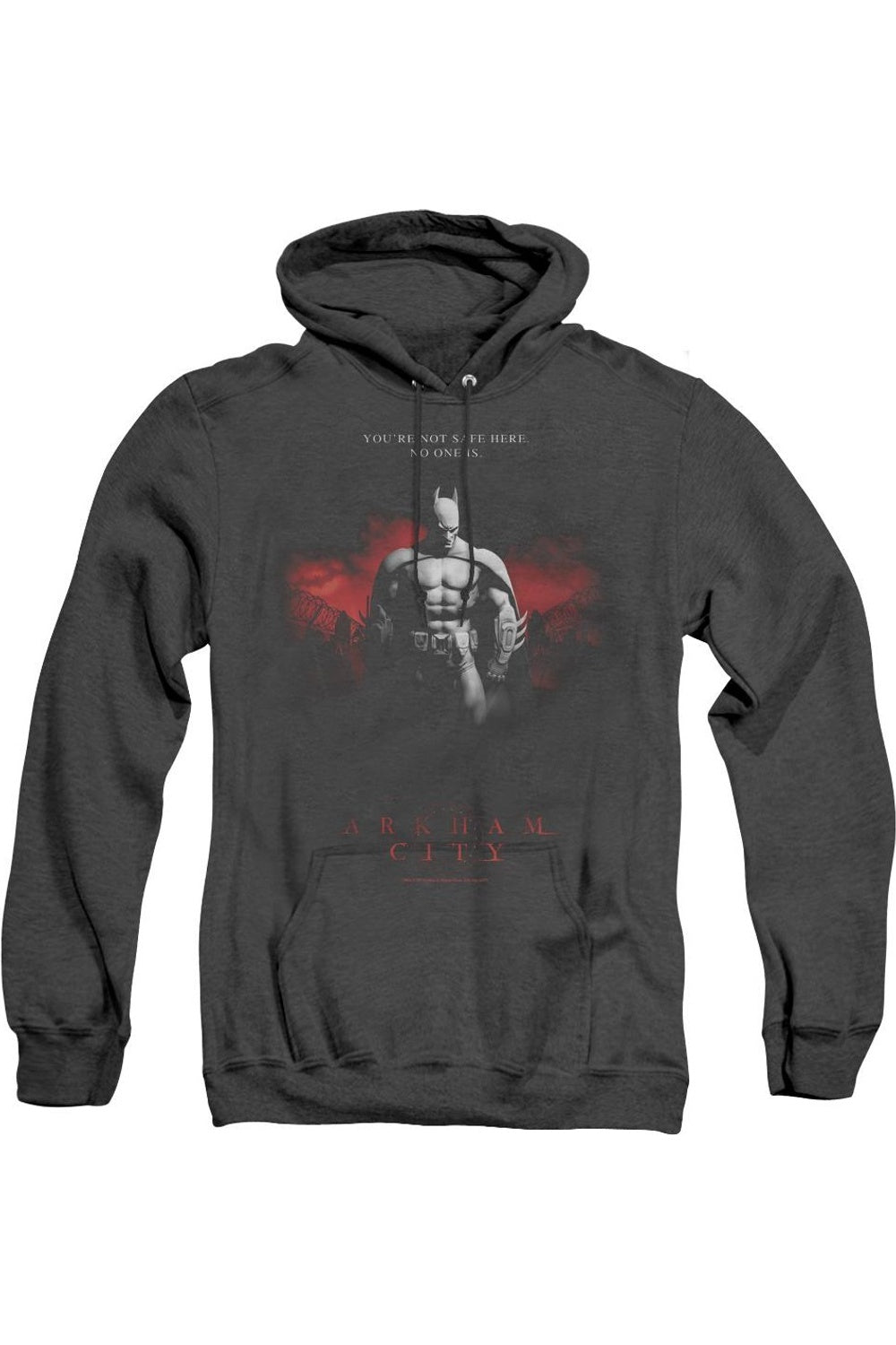 

Толстовка с капюшоном Batman Arkham City Standing Strong Adult Heather Gildan, черный