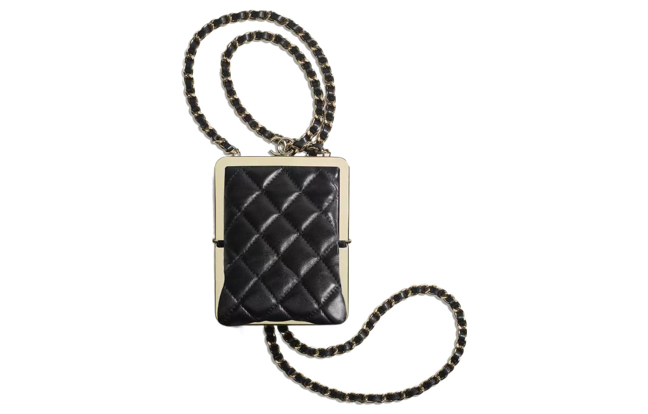 

CHANEL 22c ранняя весна клатч из овчины косметичка сумка через плечо women's black