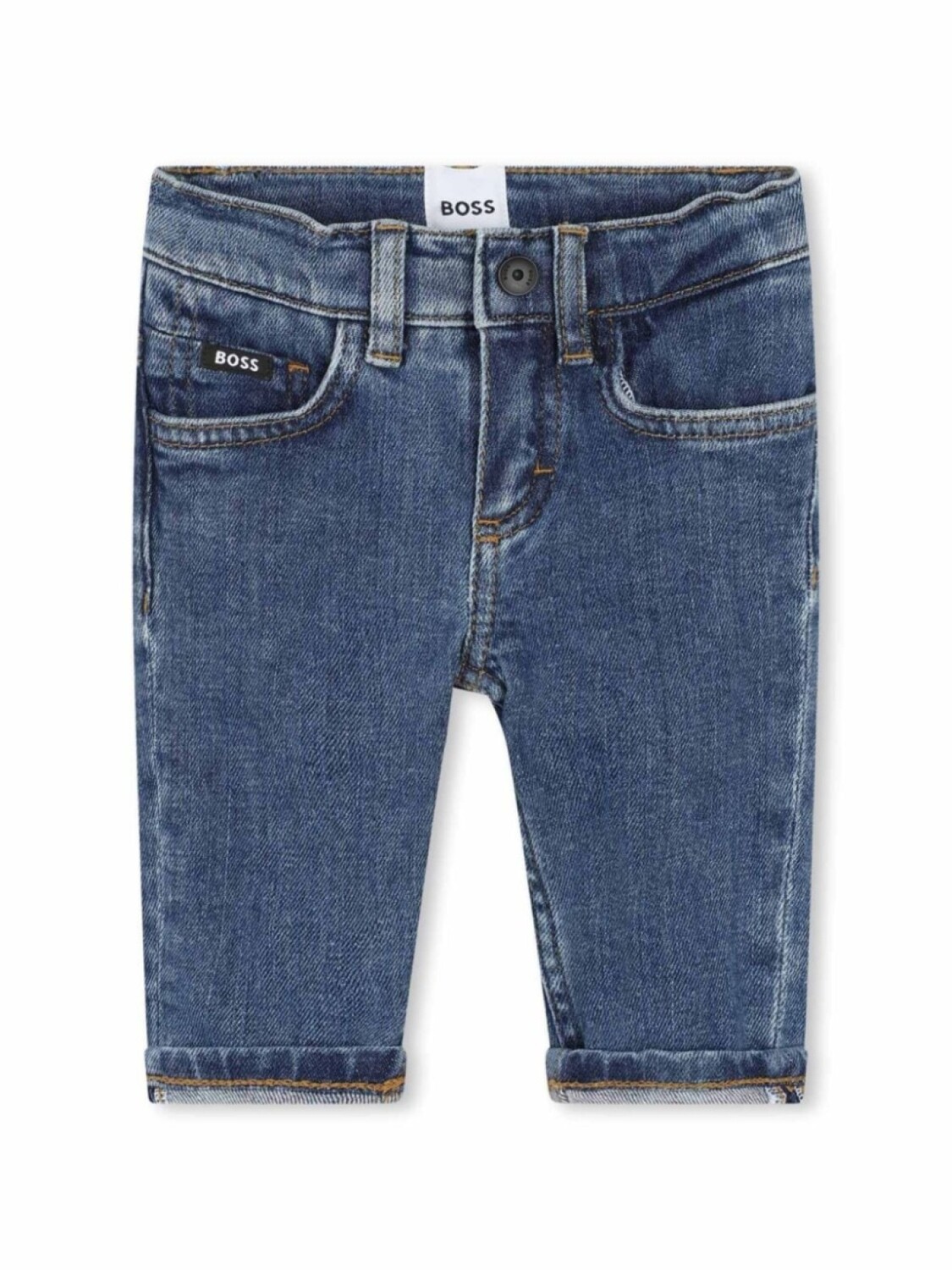 

BOSS Kidswear джинсы с нашивкой-логотипом, синий