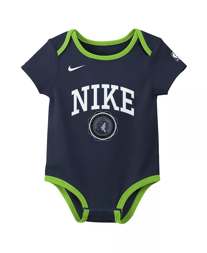 Новорожденный комплект из 2 боди Minnesota Timberwolves Just Do It в цвете Navy/Black Nike — фото 2