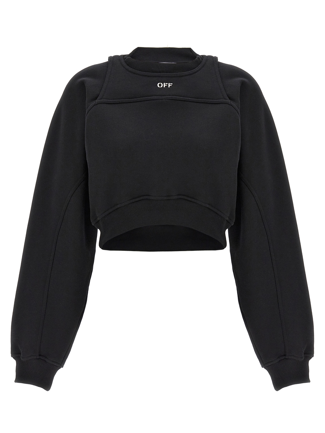 Укороченный свитшот OFF-WHITE, белый/черный
