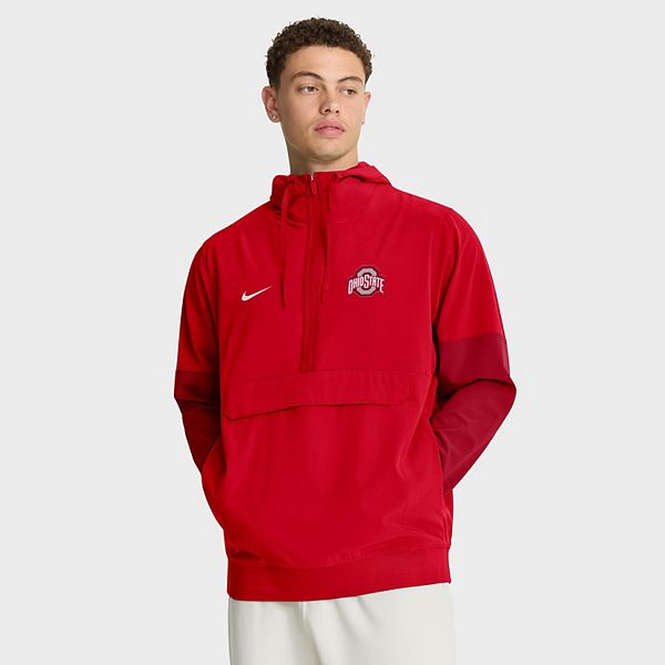 Мужская алая толстовка Ohio State Buckeyes с капюшоном и полумолнией Nike