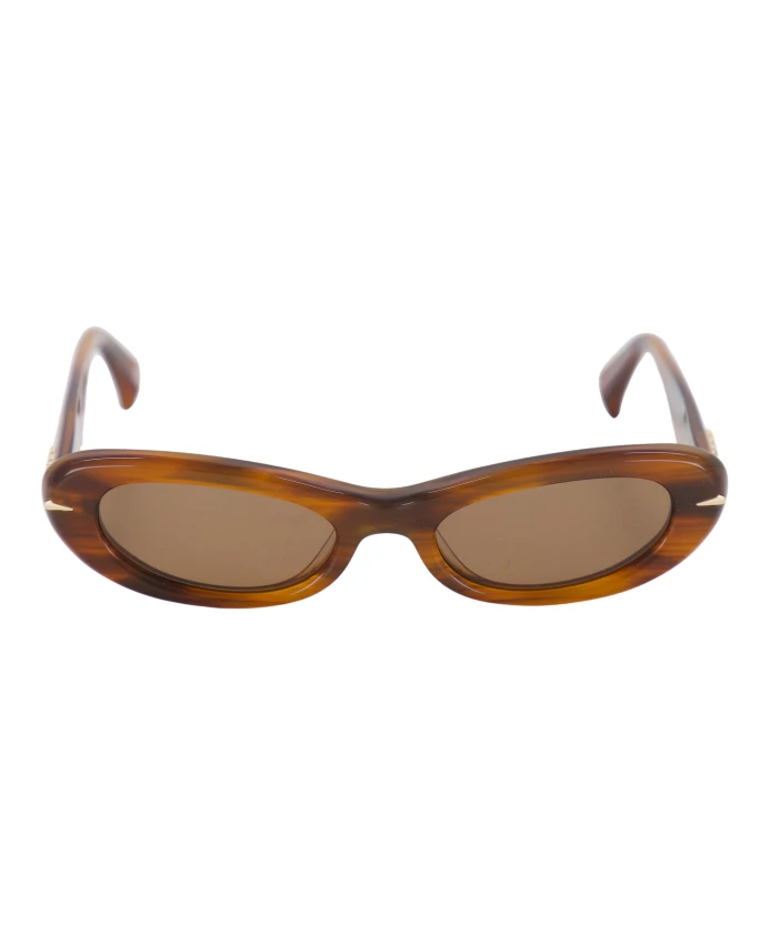 

Узкие овальные солнцезащитные очки «numero uno» Le Specs, коричневый