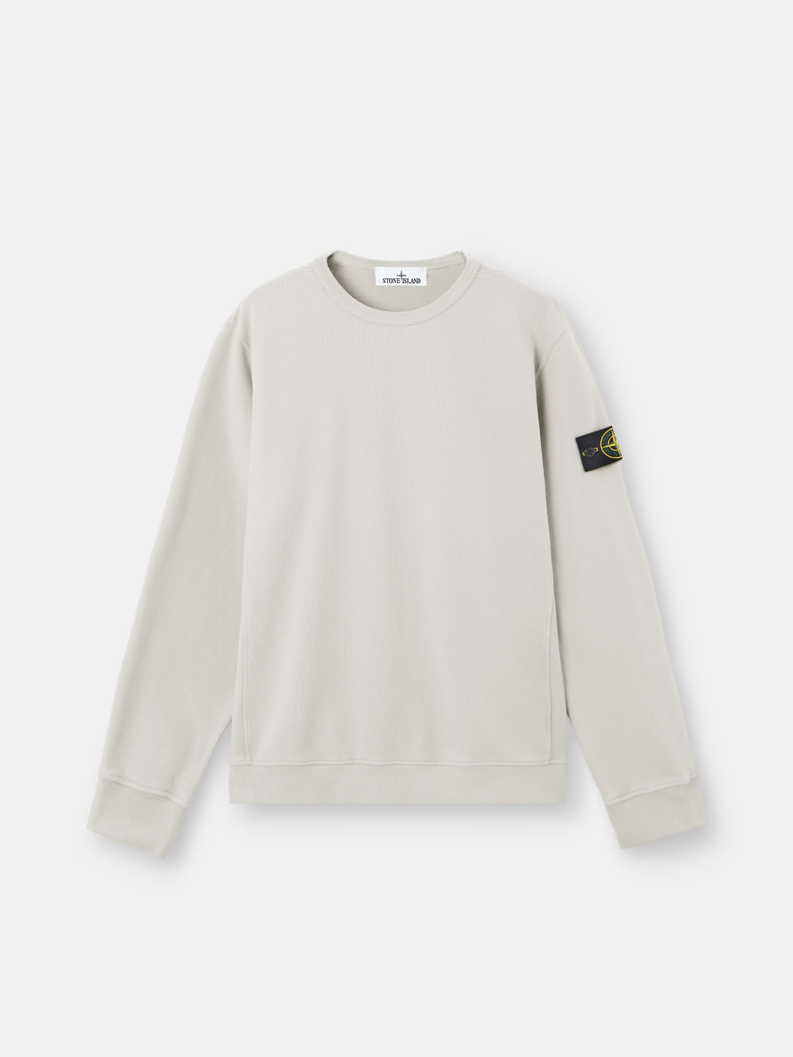 

Толстовка прямого кроя с круглым вырезом и ребристыми вставками Stone Island 6100028 BRUSHED ORGANIC COTTON FLEECE, Pearl Grey