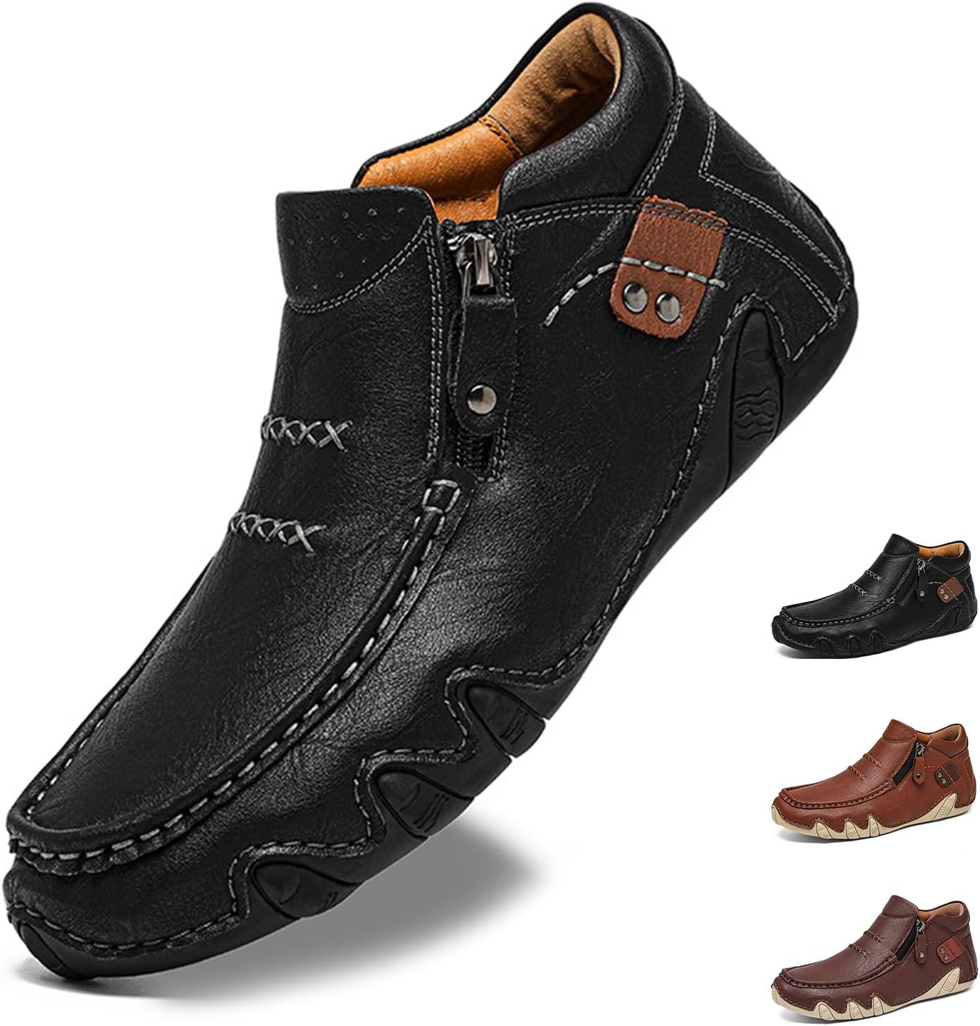 

Мужские высокие лоферы Повседневные слипоны Легкие ботинки Классические для прогулок, вождения, путешествий и активного отдыха Generic, черный