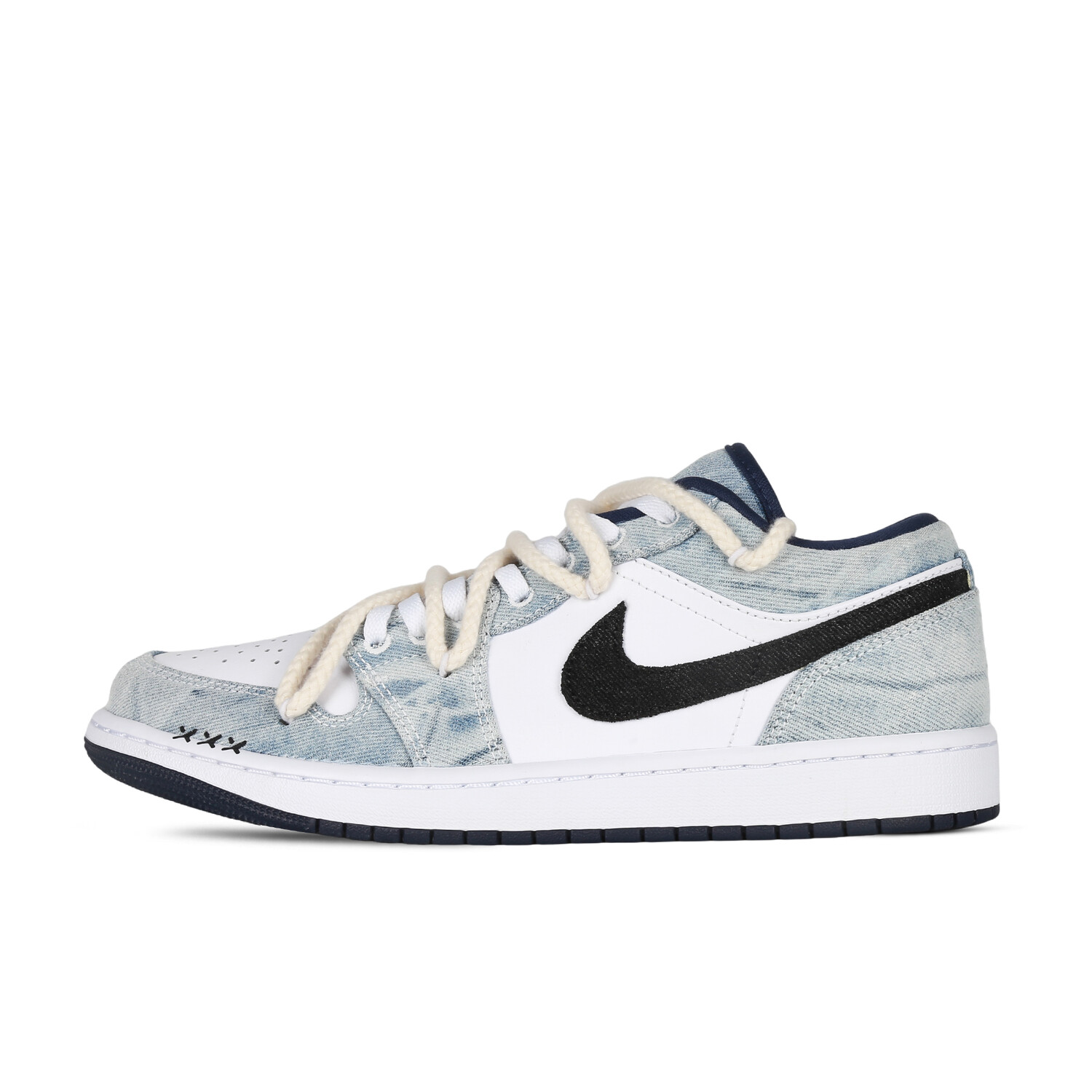 Кроссовки Air Jordan 1 Vintage Basketball Shoes Men Low-top White/blue/black, синий