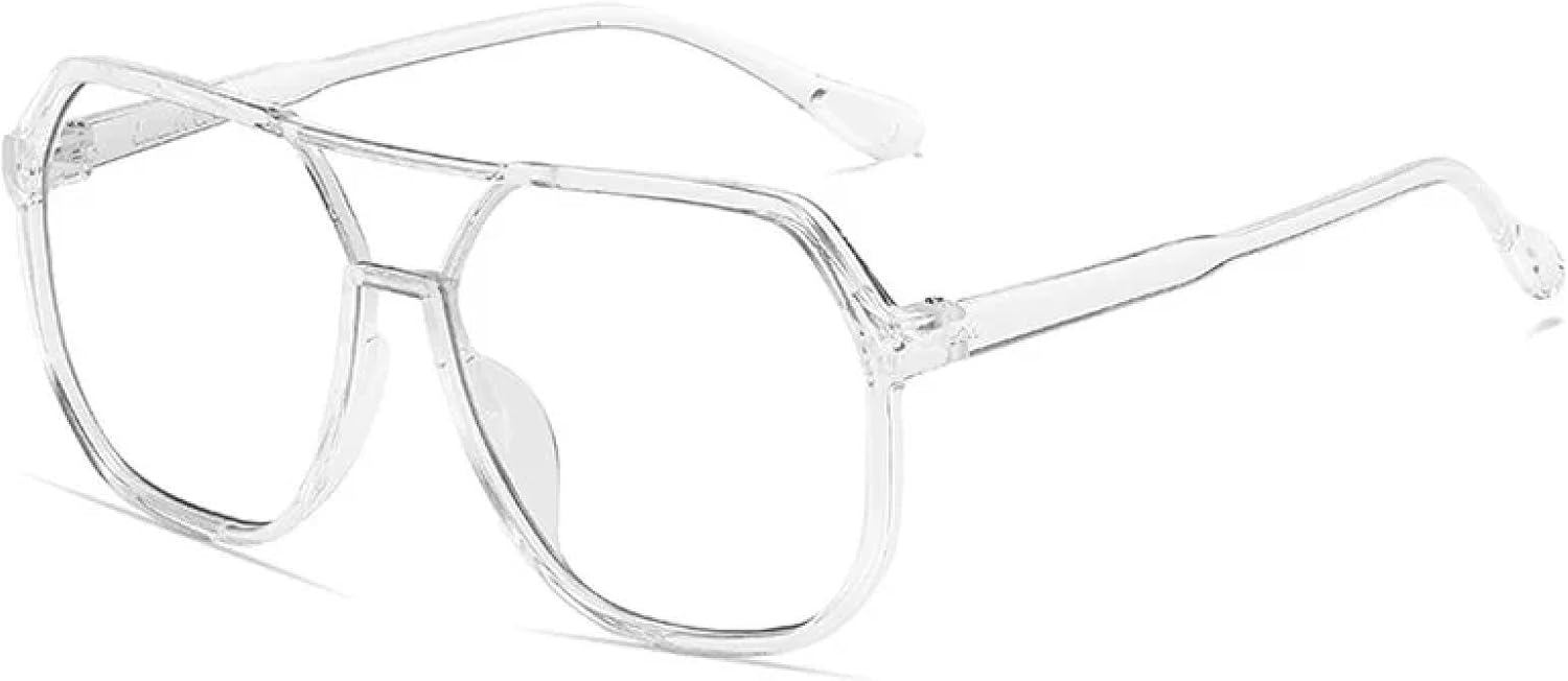 

Солнцезащитные очки с защитой от УФ-излучения UV400 | Пластиковая оправа, двойные перемычки, цельная конструкция | Для женщин и мужчин, для занятий спортом на открытом воздухе и вождения DSVIGF, Clear