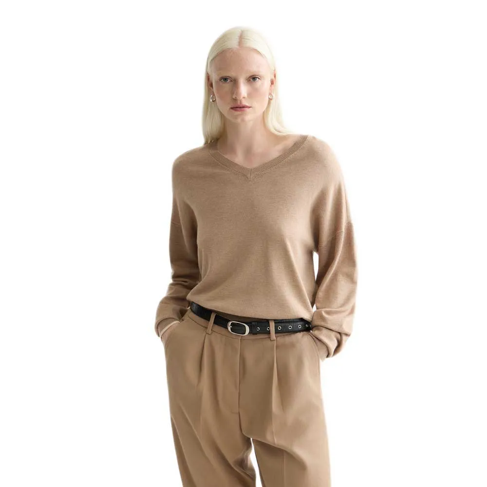 

Свитер Scotch & Soda U9B01077T с V-образным вырезом, бежевый