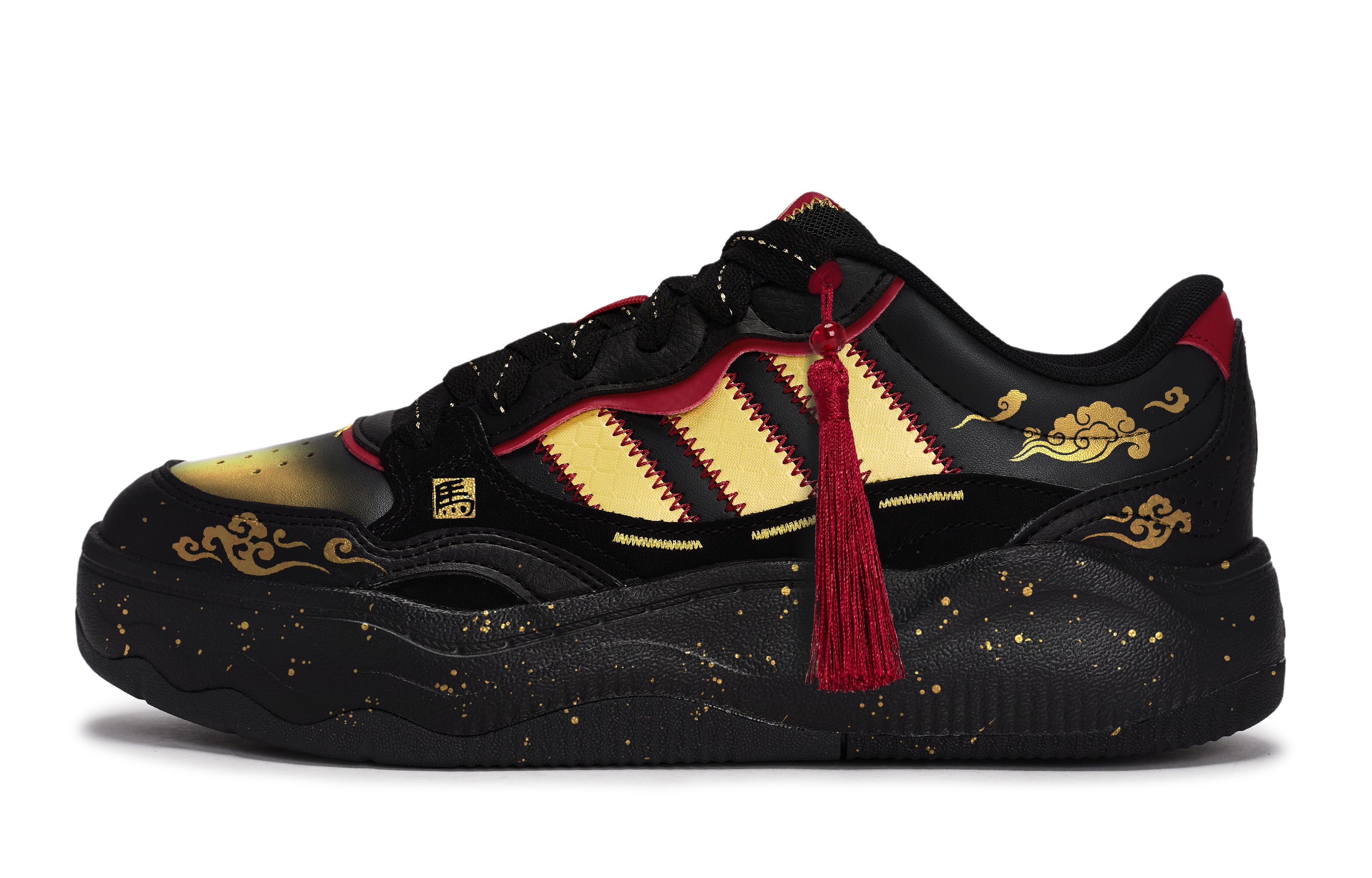 Adidas Кроссовки для скейтбординга LITE SHUFFLE Unisex низкие Black/Red/Gold — фото 3