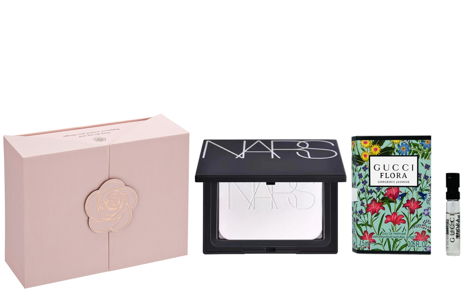 Набор для макияжа: парфюмерная вода Gucci Flora Gorgeous Gardenia + светоотражающая пудра NARS, 1,5 мл + 10 г — фото 4