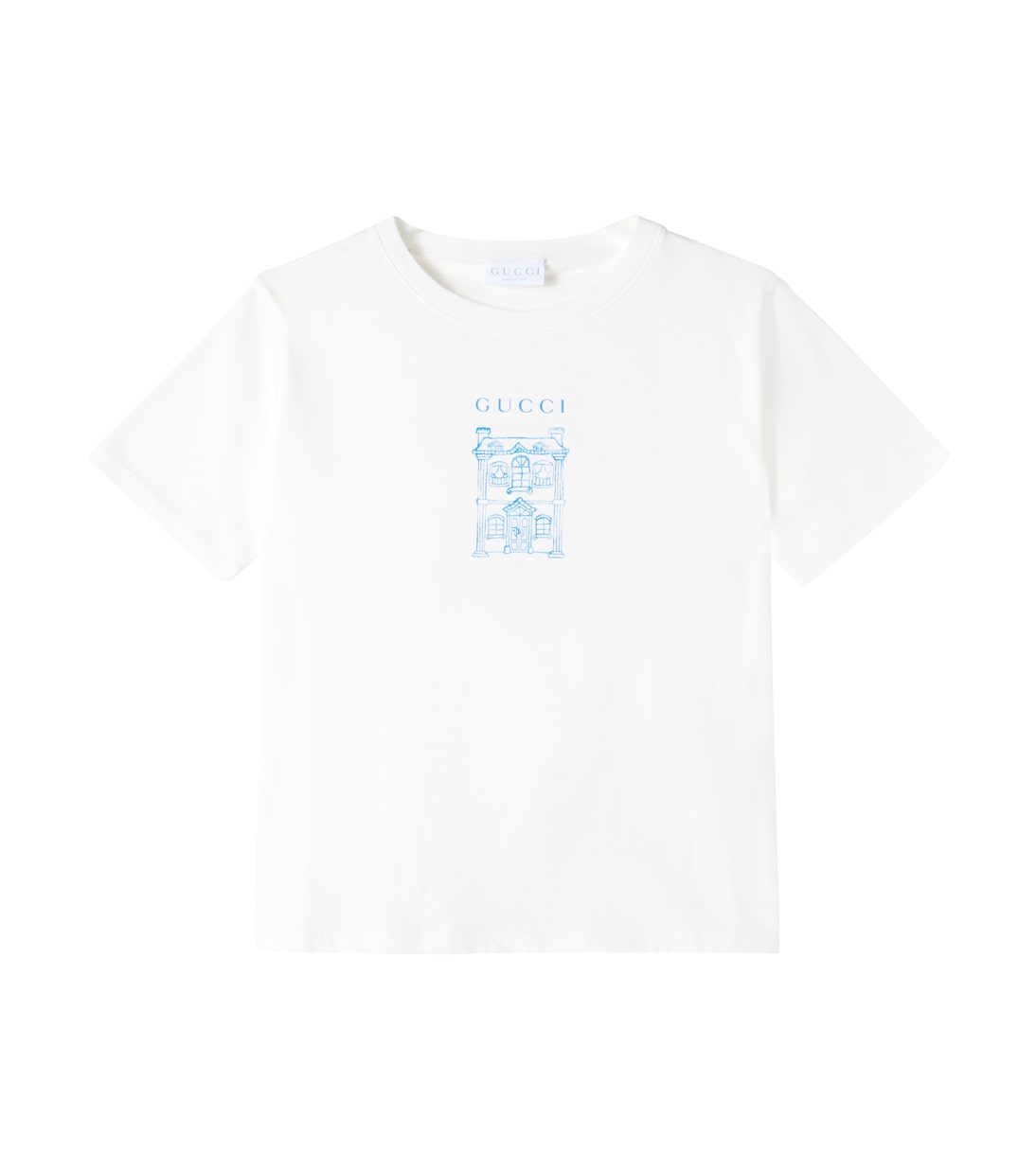 

Футболка из хлопкового джерси с принтом Gucci Kids, New White/ Mix
