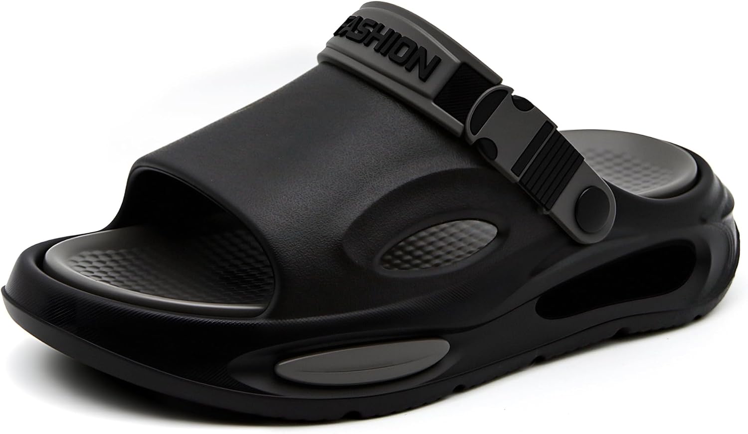 

Мужские сандалии Jerzmy Cushioned Slides, ультракомфортные мужские тапочки, спортивные сандалии с поддержкой свода стопы и задним ремешком, открытый носок, для дома, улицы, пляжа, сада и путешествий, черный