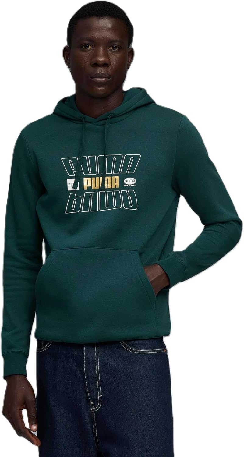 

Мужская повседневная спортивная толстовка PUMA с флисовой подкладкой, толстовка ESS Logo Lab Holiday, FL 691098, зеленый