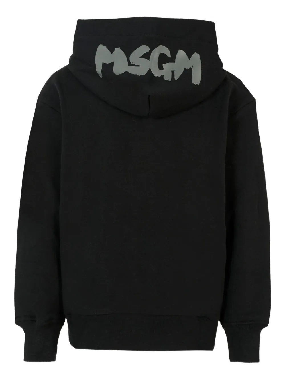 Толстовка Logo-print hooded zip-up top MSGM Kids, черный — фото 2