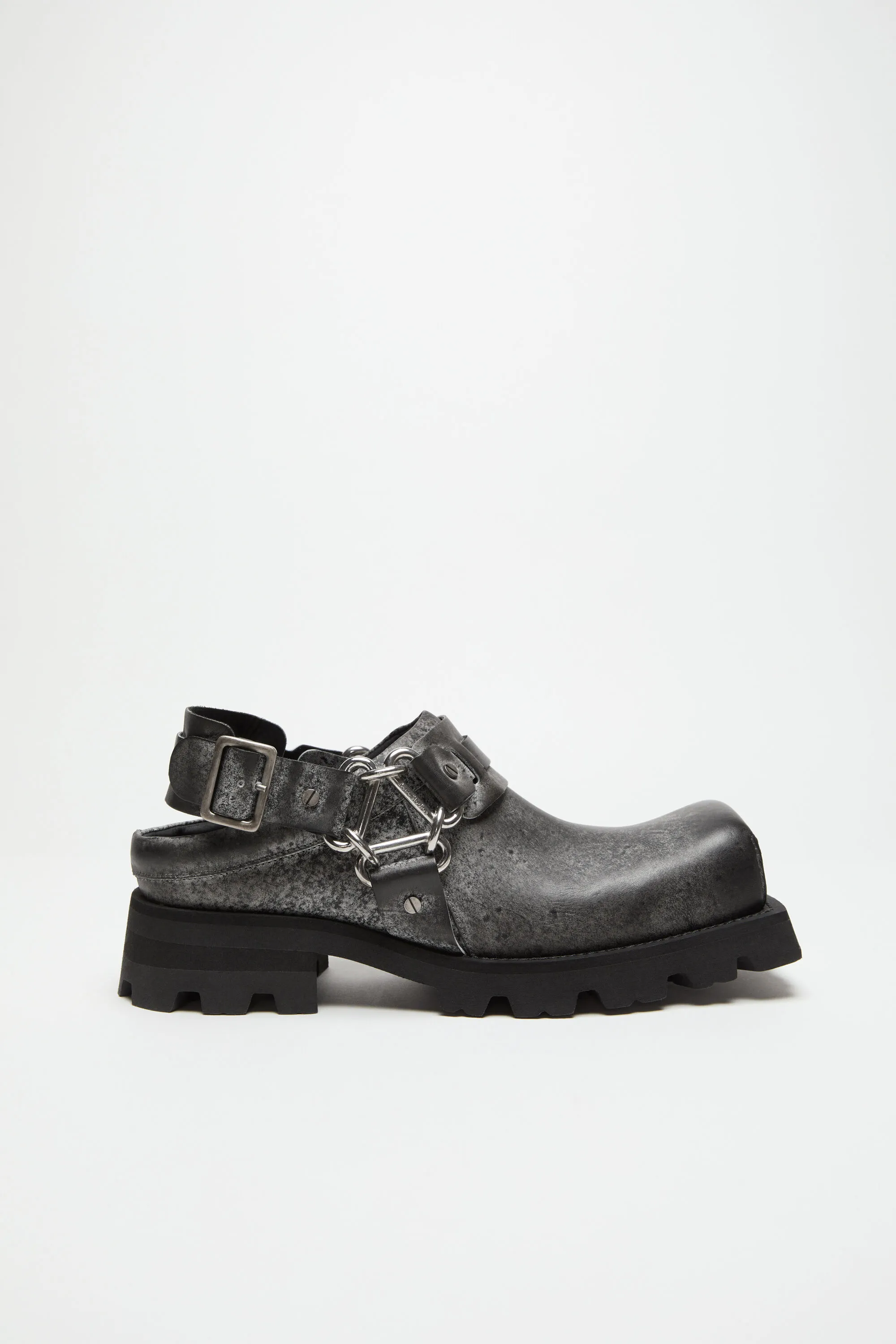 

Мюлька с кожаной пряжкой Acne Studios, черно-белый