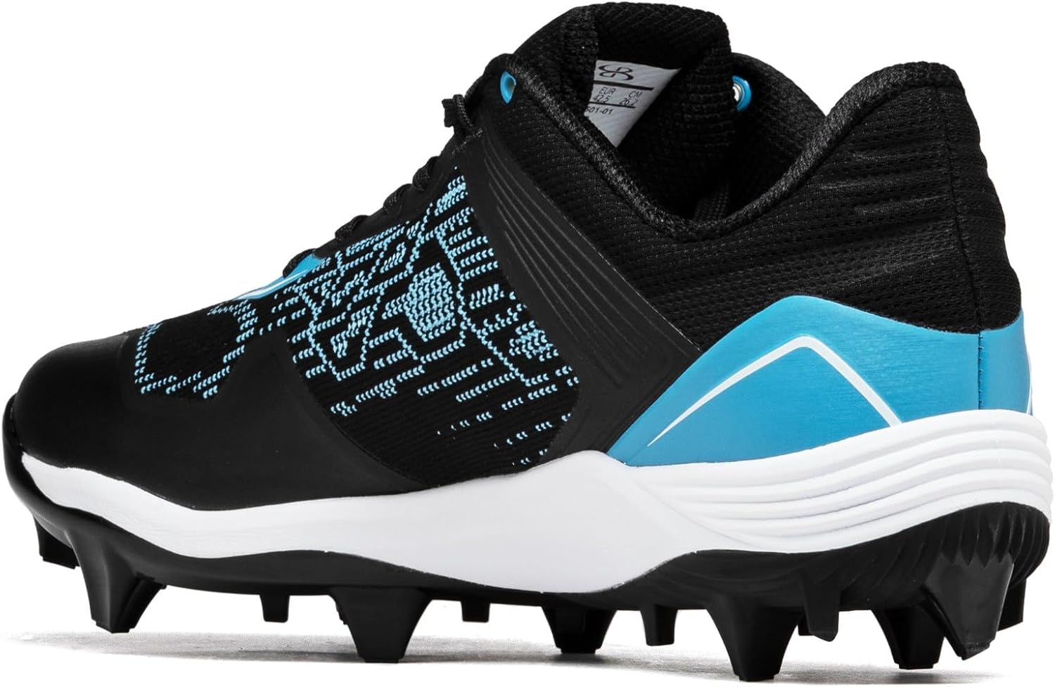 Мужские бутсы Boombah Viper Pureknit с литой подошвой - Status - Разные цвета - Разные размеры, черный/синий — фото 3