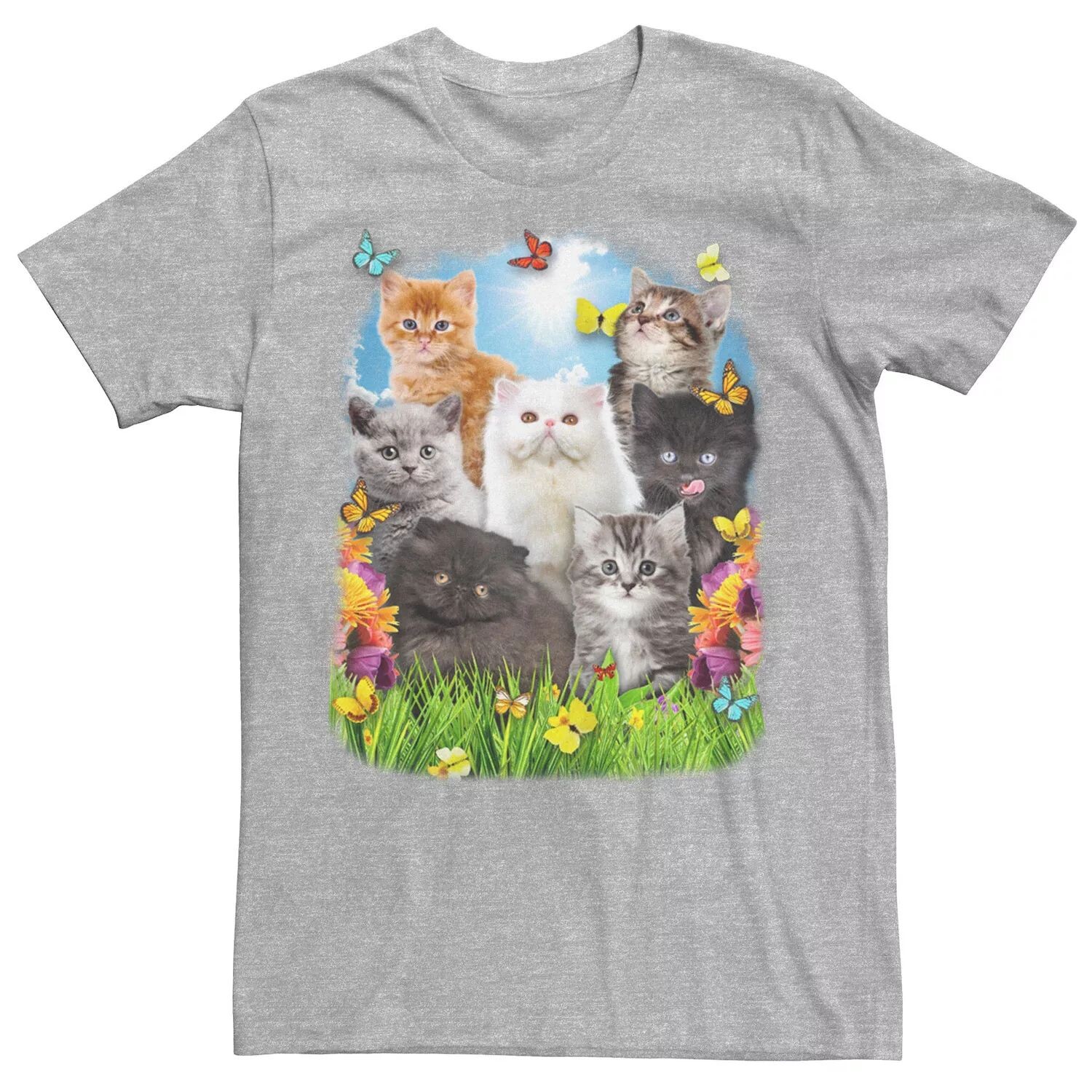 

Мужская футболка с коллажем Spring Kitten Garden Licensed Character