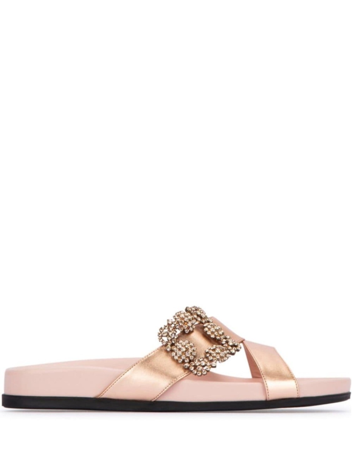 

Атласные босоножки Manolo Blahnik с кристаллами в пряжках, розовый