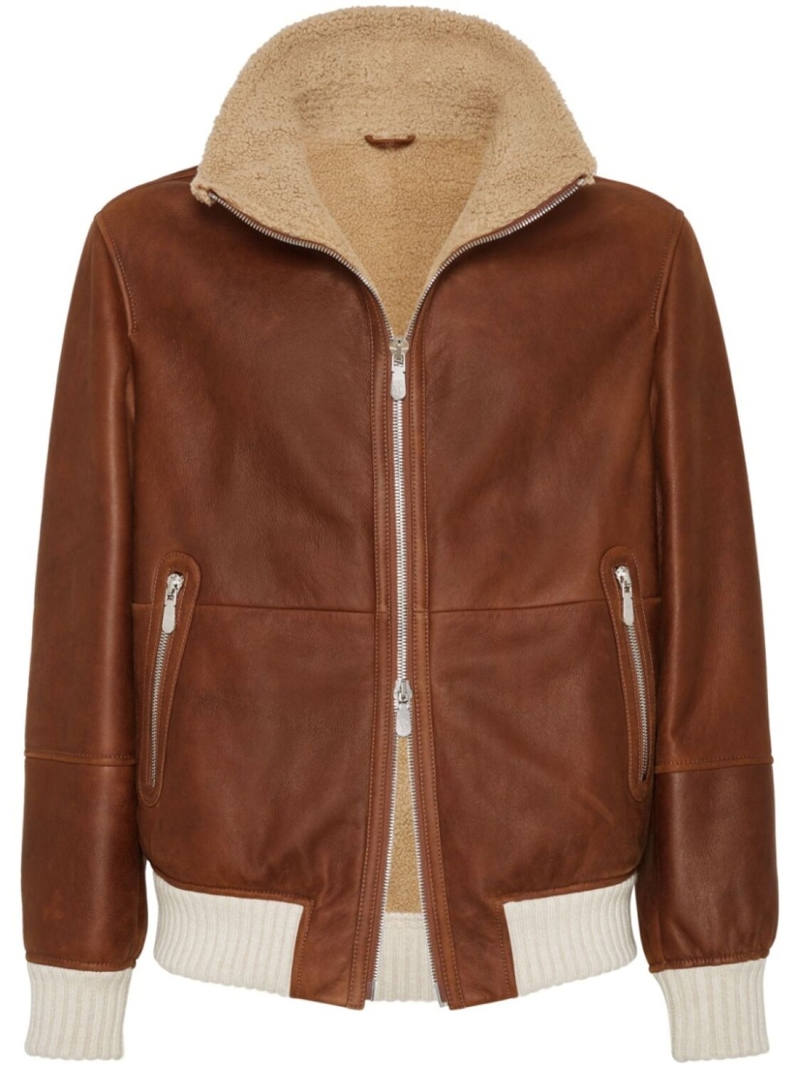

Brunello Cucinelli куртка на молнии с подкладкой из овчины, коричневый