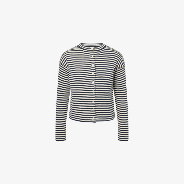 

Кардиган из хлопка Eritea с полосками Weekend Max Mara, синий