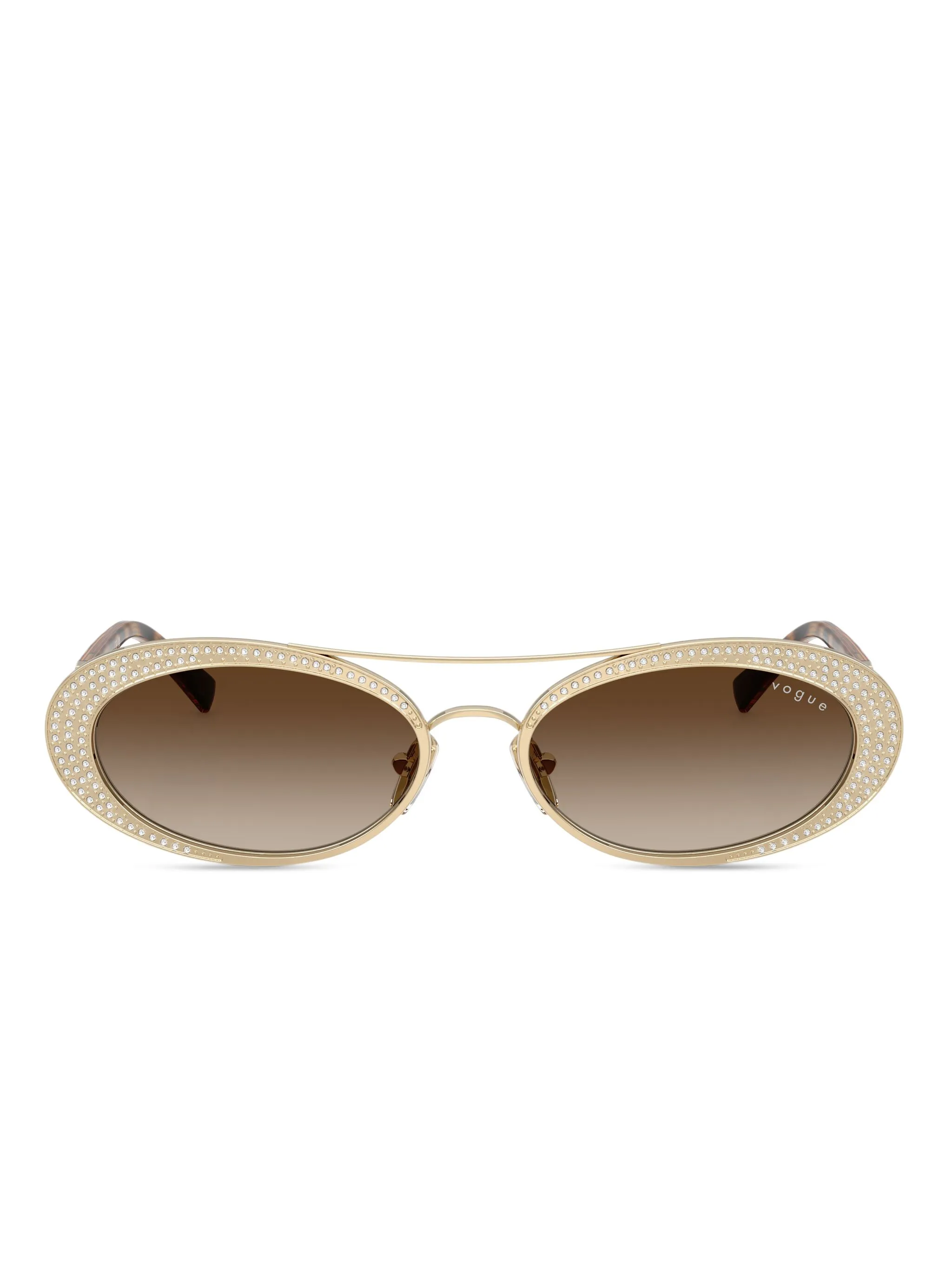

Солнцезащитные очки в овальной оправе с кристаллами Vogue Eyewear, золотистый