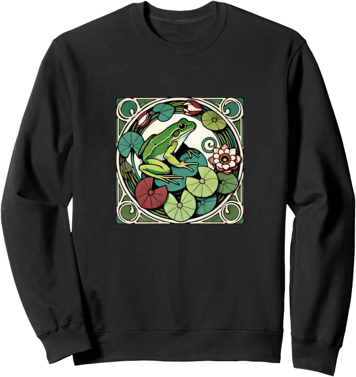 

Милая толстовка с изображением лягушки и кувшинки, черная Vintage Frog Lovers Snugg